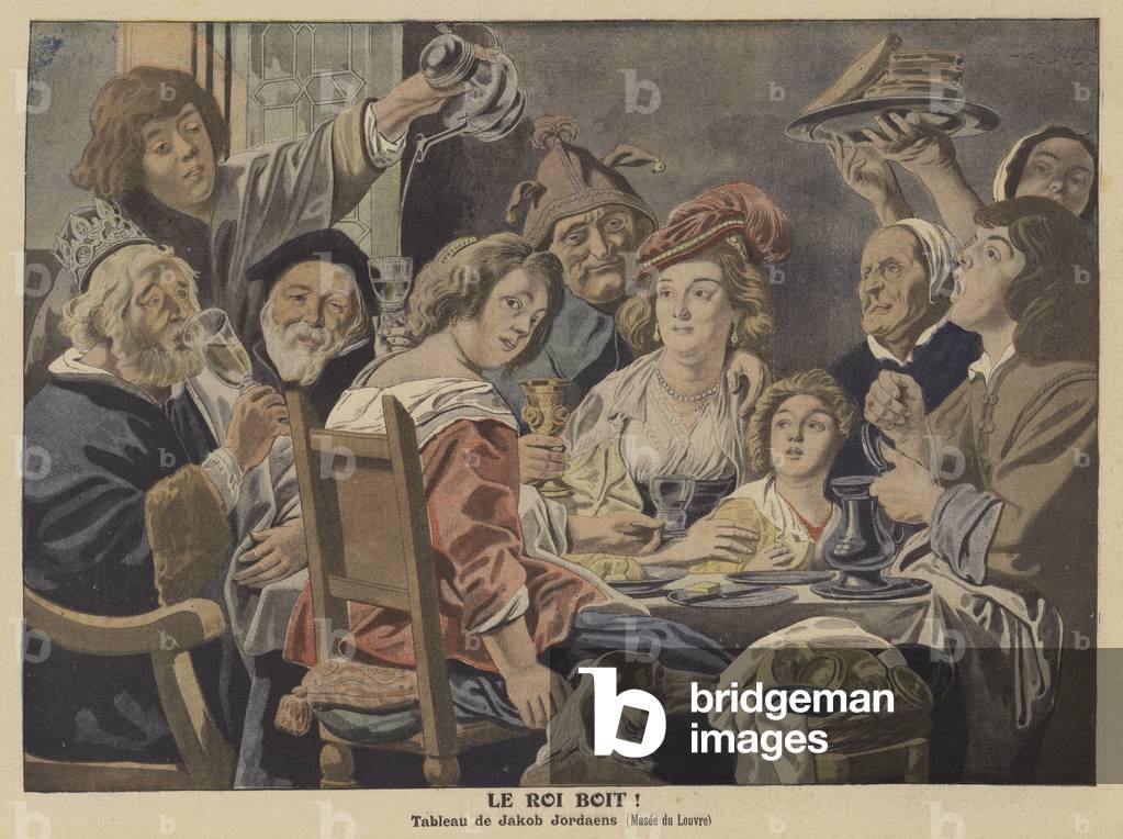 "The King Drinks (Farbe litho)" von Jacob the Elder Jordaens