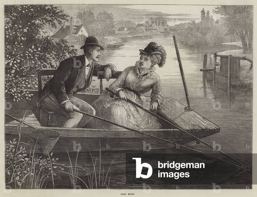 "Good Sport (Gravur)" 1874 von English School, b/w
