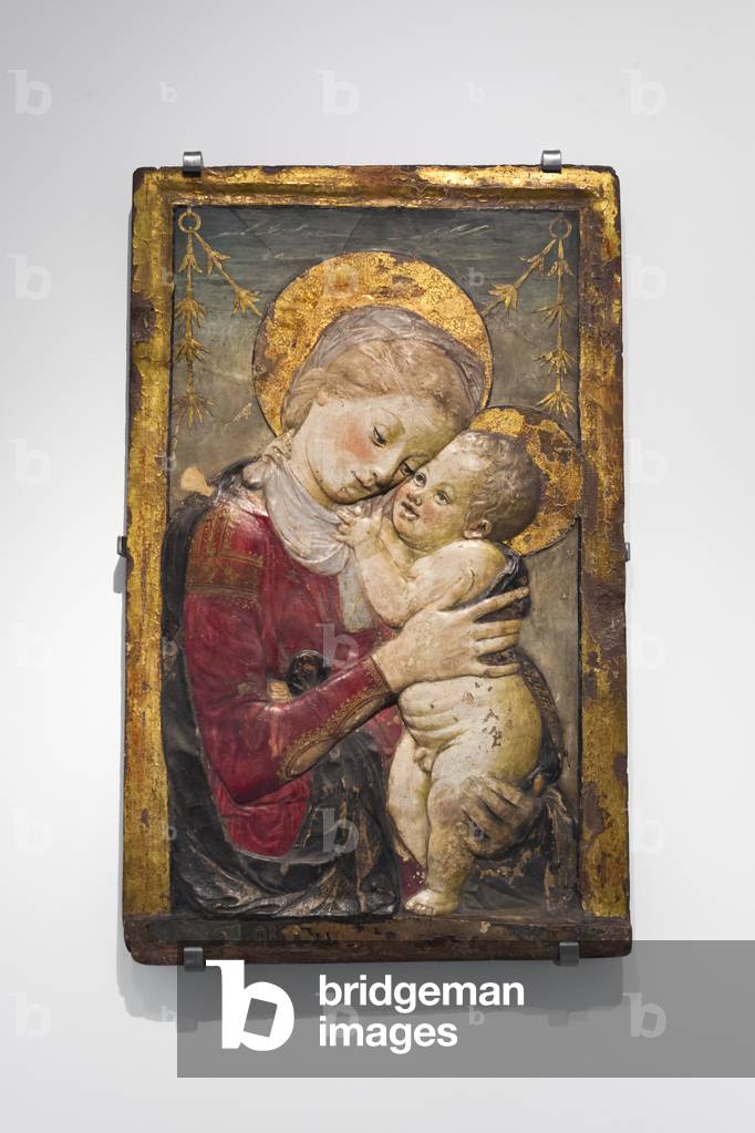 Virgin and child, c.1455 (painted and guilded stucco)