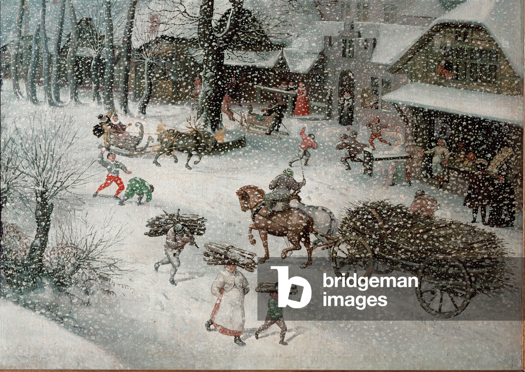 Winter (Februar), Detail (Öl auf Leinwand)
