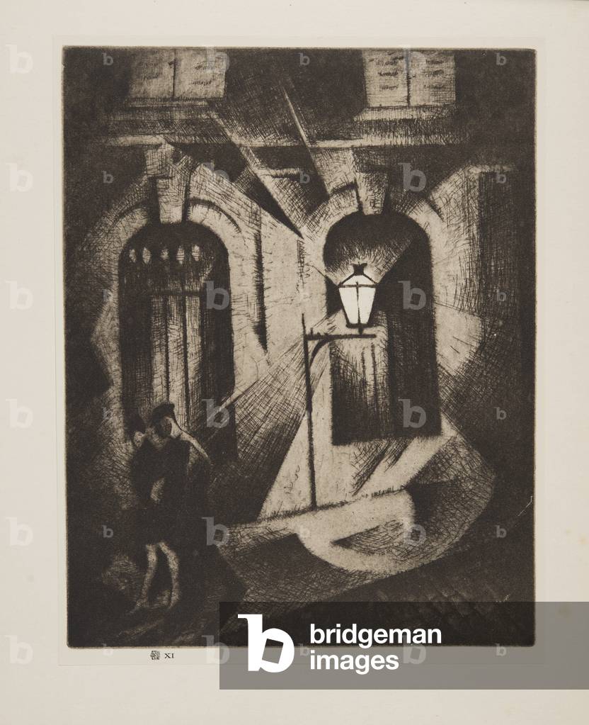 Sinister Paris Night 1929 par Christopher Richard Wynne Nevinson, b/w