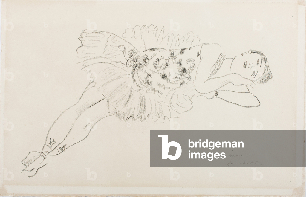 Image of Print depicting Dancer 1925 by Henri Matisse, b/w