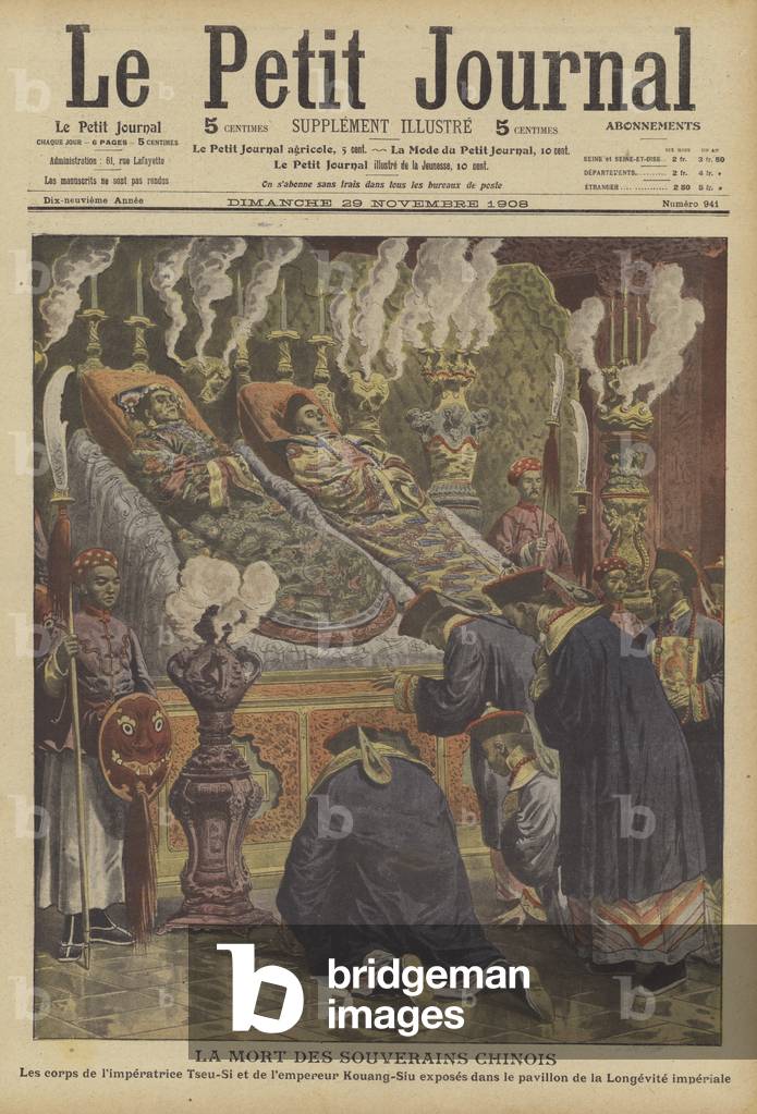 "La mort des souverains Chinois (Farbe litho)" von French School, b/w