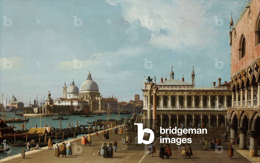 Bild von Gemälde "Venedig: der Molo mit Santa Maria della Salute" 1740 von Canaletto