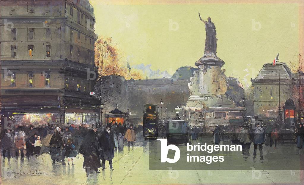 Place de la Republique by Eugene Galien-Laloue