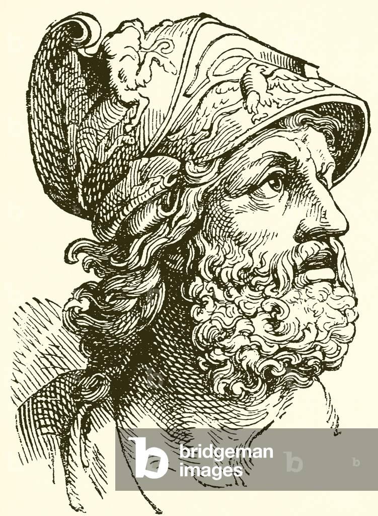 Menelaus (gravure) par English School, b/w