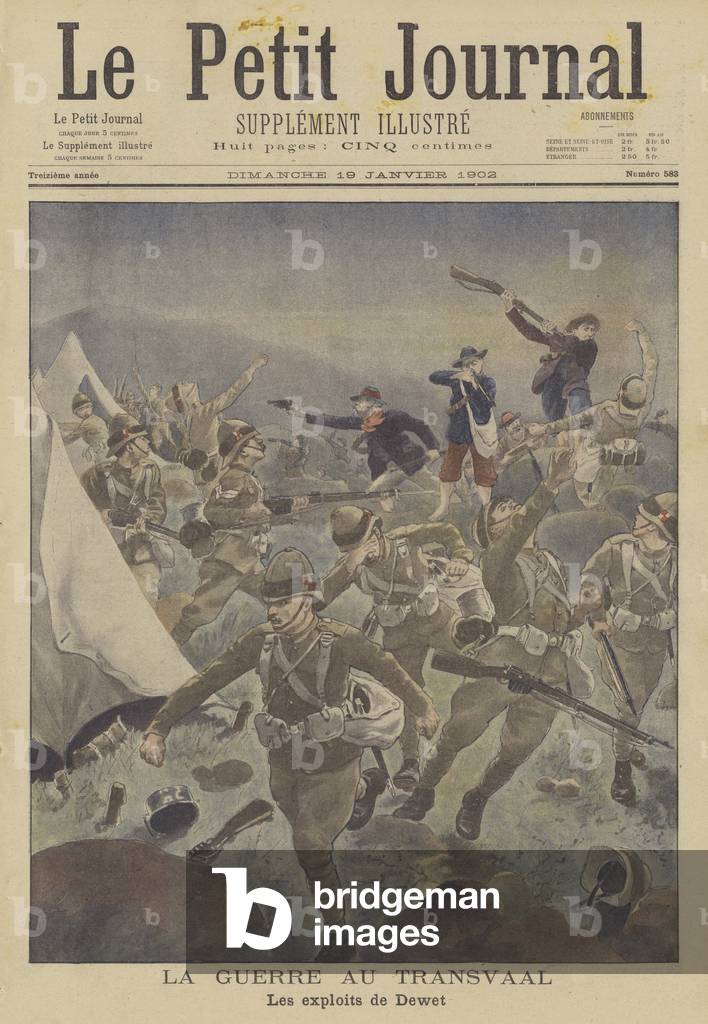 "La guerra boera: le gesta di Christiaan de Wet (colore lito)" di French School