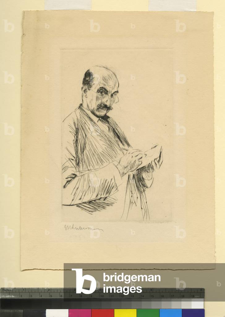 Autoritratto con blocco da disegno, 1913 (acquaforte)