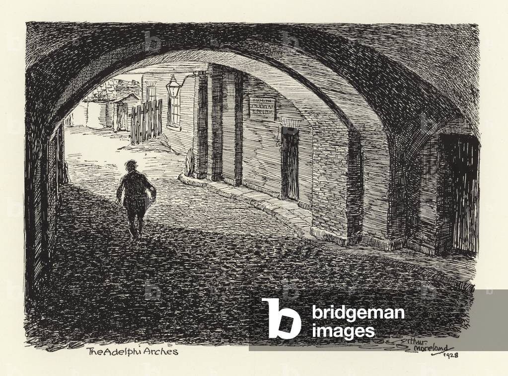 Bild von Druck "Die Adelphi Arches (Litho)" 1901 von Arthur Moreland