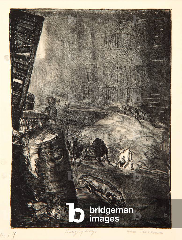 Image of Print depicting Hungry Dogs, 1916 by George Wesley Bellows