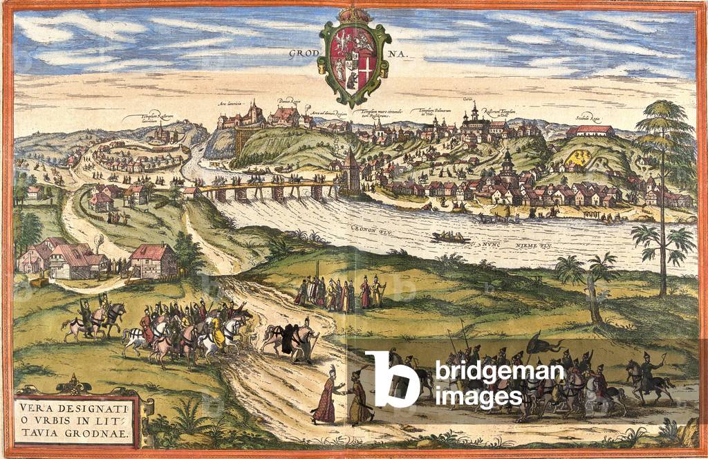 Image de Carte & Plan représentant Grodno (Biélorussie) 1572 par Franz Braun