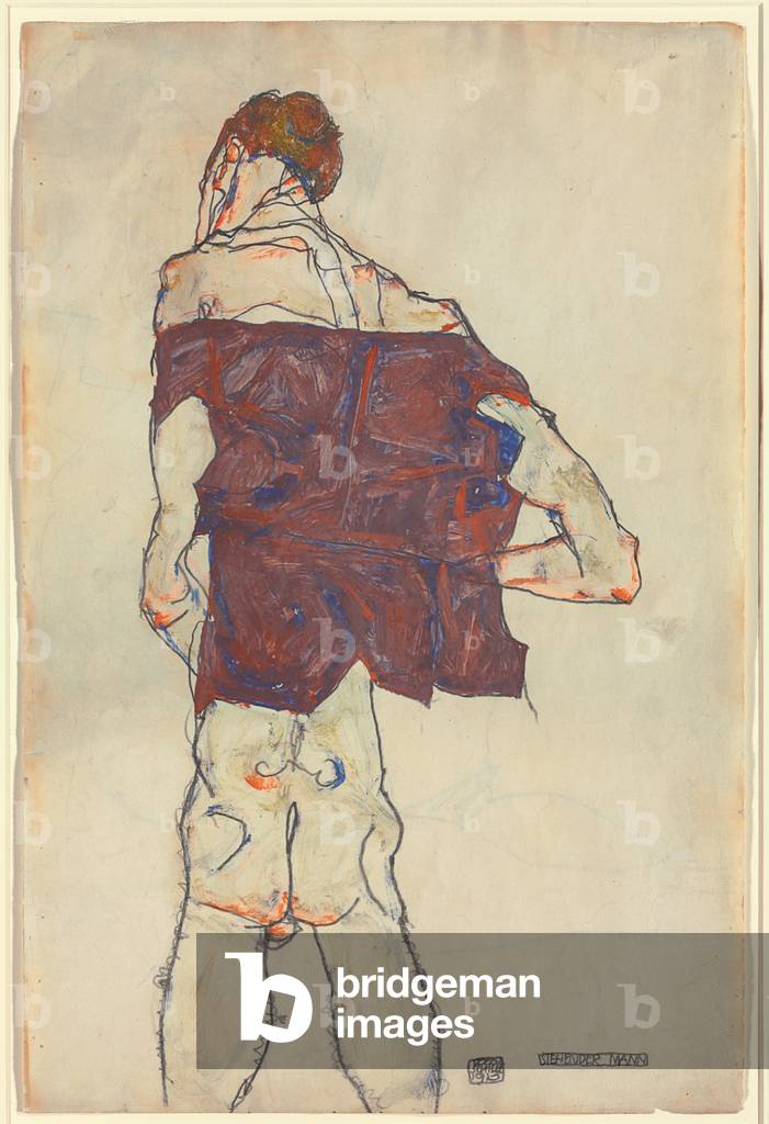 Standing Man; Stehender Mann, 1913 (guazzo, acquerello e matita su carta)