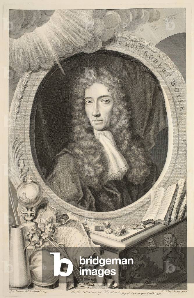 "porträt von der hon. robert boyle", 1742 von Jacobus Houbraken