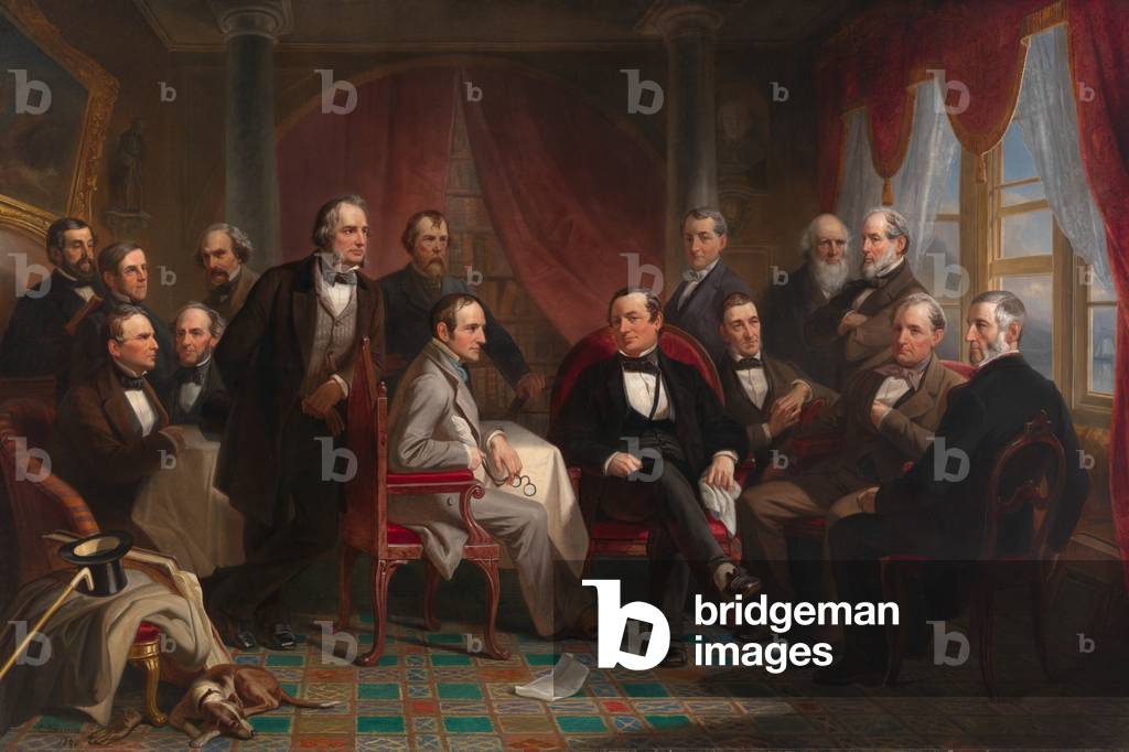 Washington Irving e i suoi amici letterari a Sunnyside, 1864 (olio su tela)