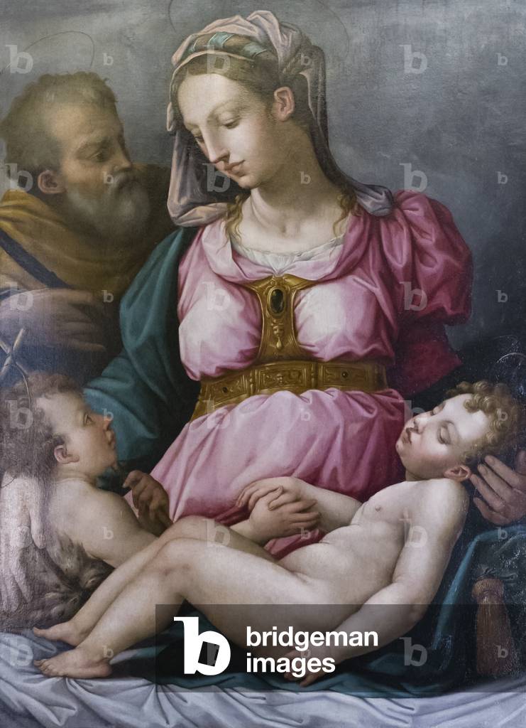 La sacra famiglia e san Giovanni Battista, 1550 circa, (olio su tavola)