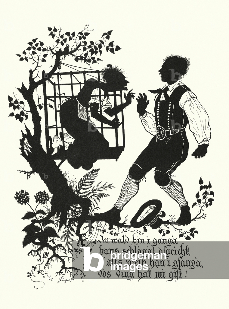 Bild von Druck "Scherenschnitt von Hugo Strohl (Litho)" 1801 von Hugo Gerard Strohl