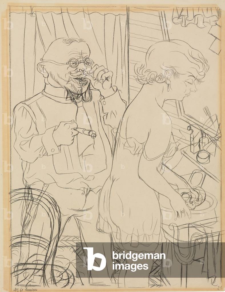 "Der Onkle" 1929 von George Grosz, b/w