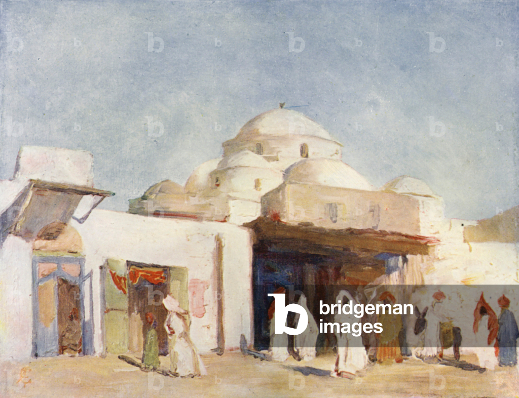 Immagine di Stampa "Cupole della Moschea di Tunisi (litografia a colori)" 1901 di Augustine Fitzgerald