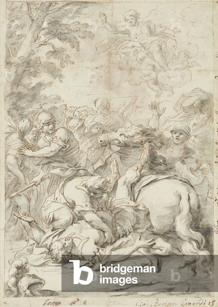 "La conversione di San Paolo (grafite e inchiostro su carta)" di Giovanni Battista Lenardi
