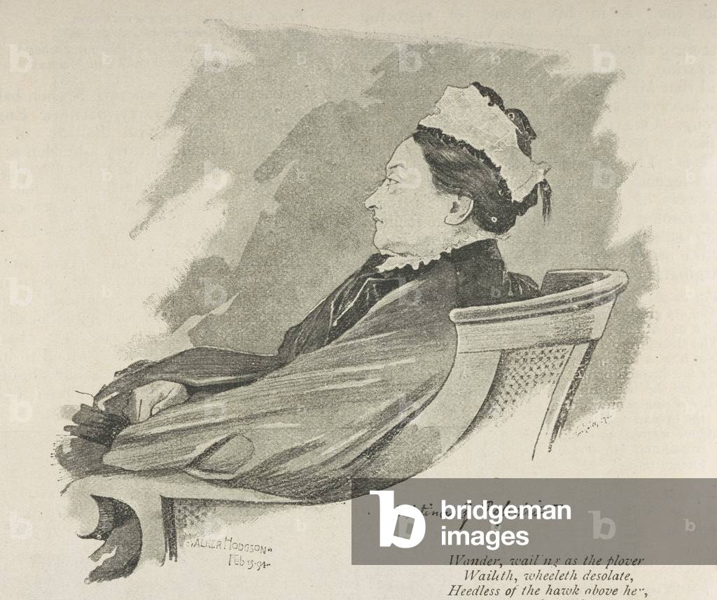 Portrait of Christina Rossetti, page 226 from 'Cassell's Family Magazine', February 1895 (litho)