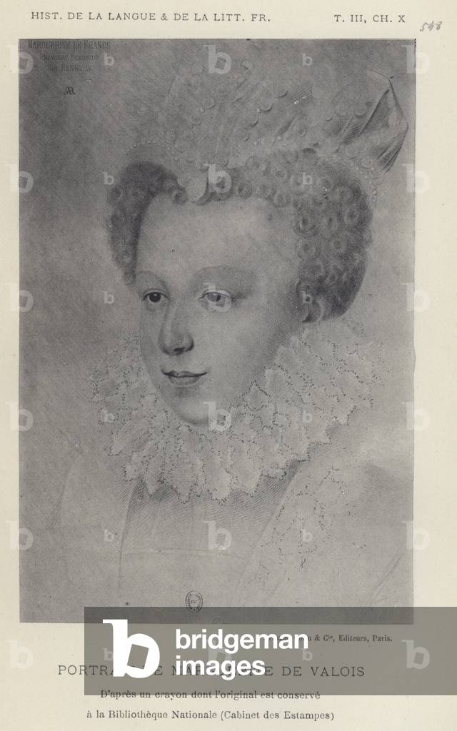 Portrait De Marguerite De Valois (litho)