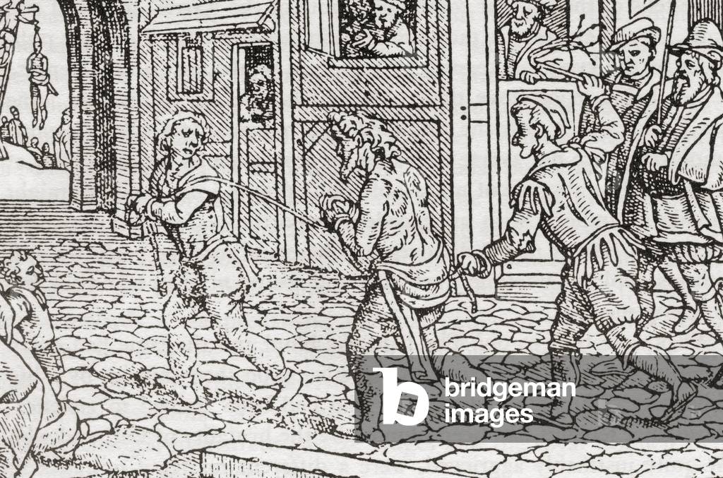 Squalo carta del XVI secolo è preso per la punizione
