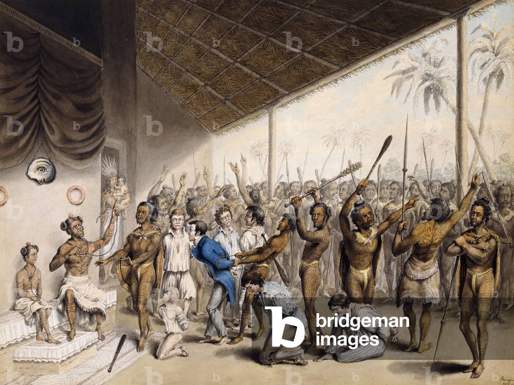 Bild von Zeichnung "ein native Chef bestellen Europäer zu werden in den Tod", 1817 von C. Bray