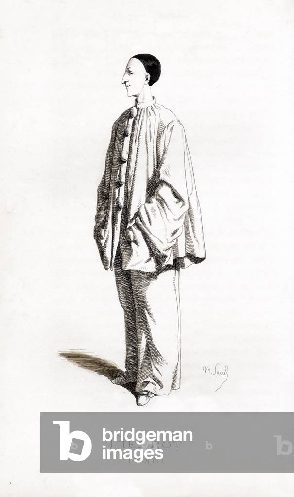 "Pierrot Kostüm datiert 1846" 1846, b/w