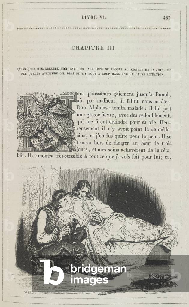"Don Alfonso sul suo letto di malattia", b/w
