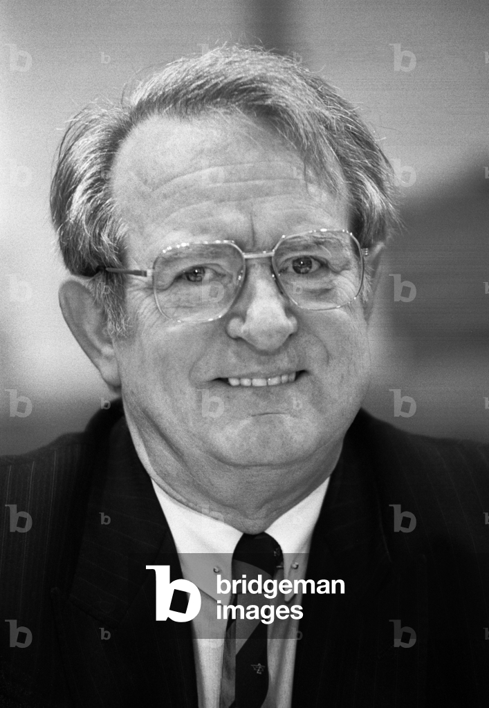 Immagine di Fotografia "Johannes Rau alla conferenza del partito di Stato SPD-NRW" 1990 di Sepp Spiegl