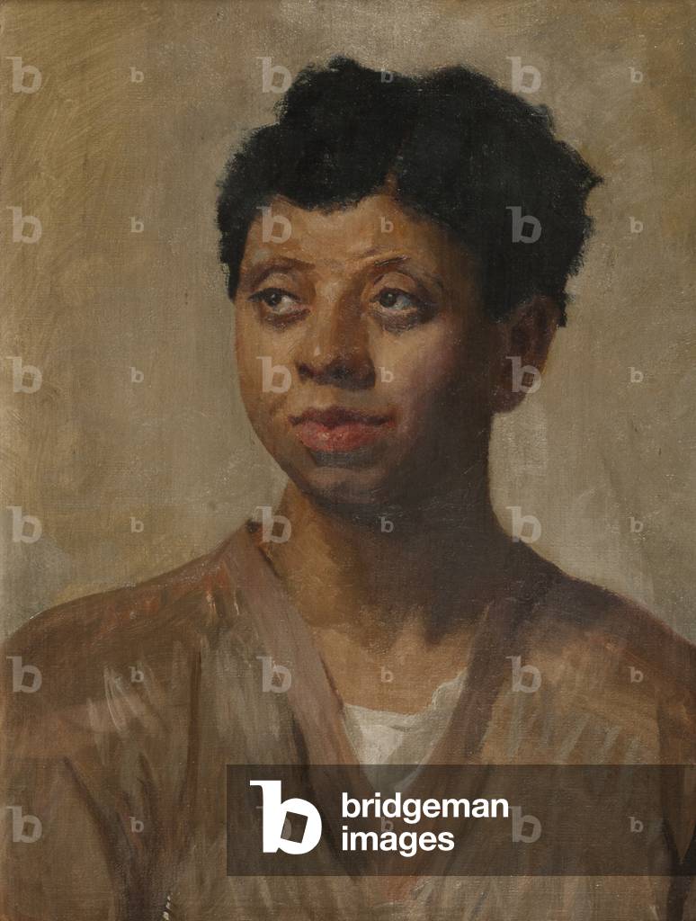 Immagine di Dipinto "Mammy Liza (olio su tela)" di Winifred Hope Thomson, b/w