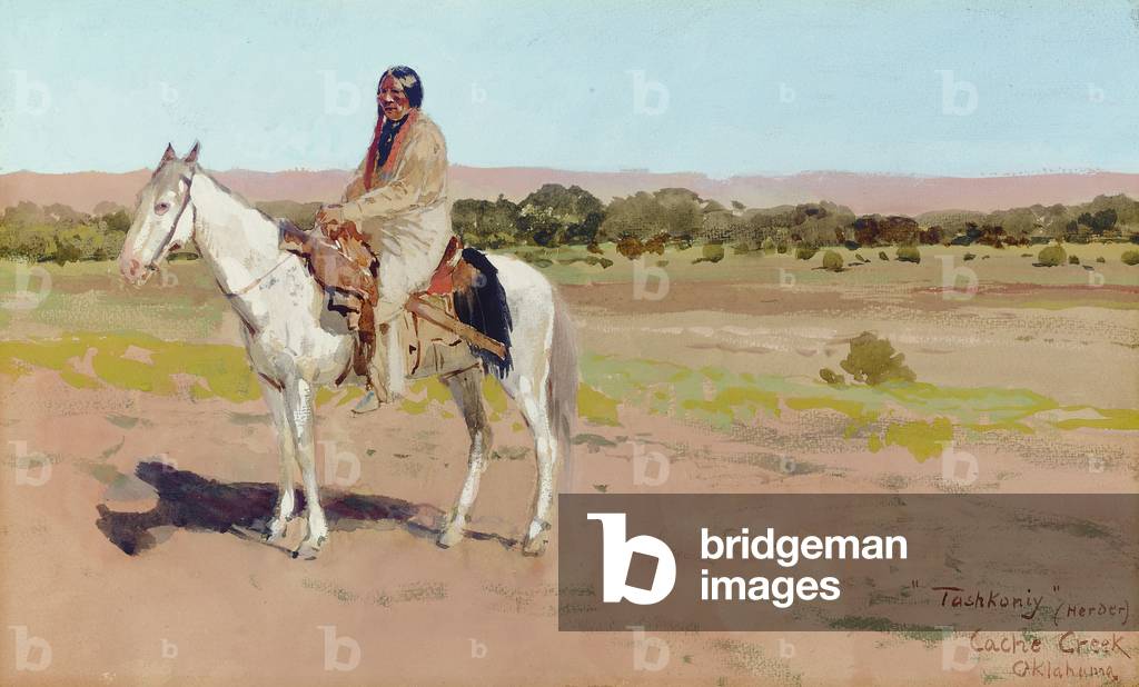 Tashkoniy (Herder), Cache Creek, Oklahoma (tempera su carta)