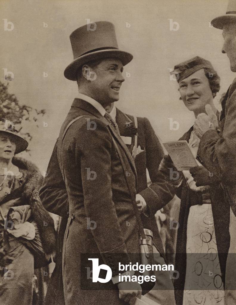 Image of König Edward VIII und Frau Simpson bei Ascot (s/w foto) by