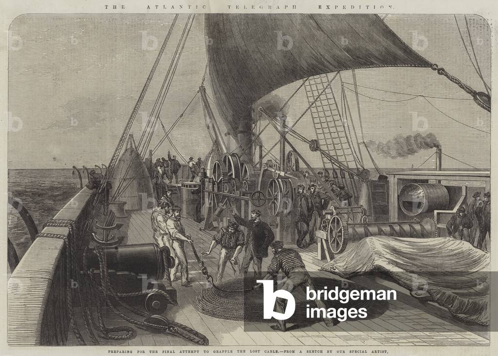 The Atlantic Telegraph Expedition by English Artist, b/w