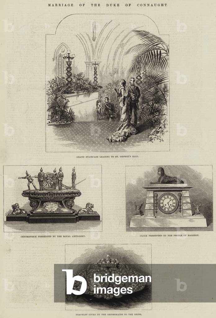 Marriage of the Duke of Connaught (engraving) by English Artist, b/w