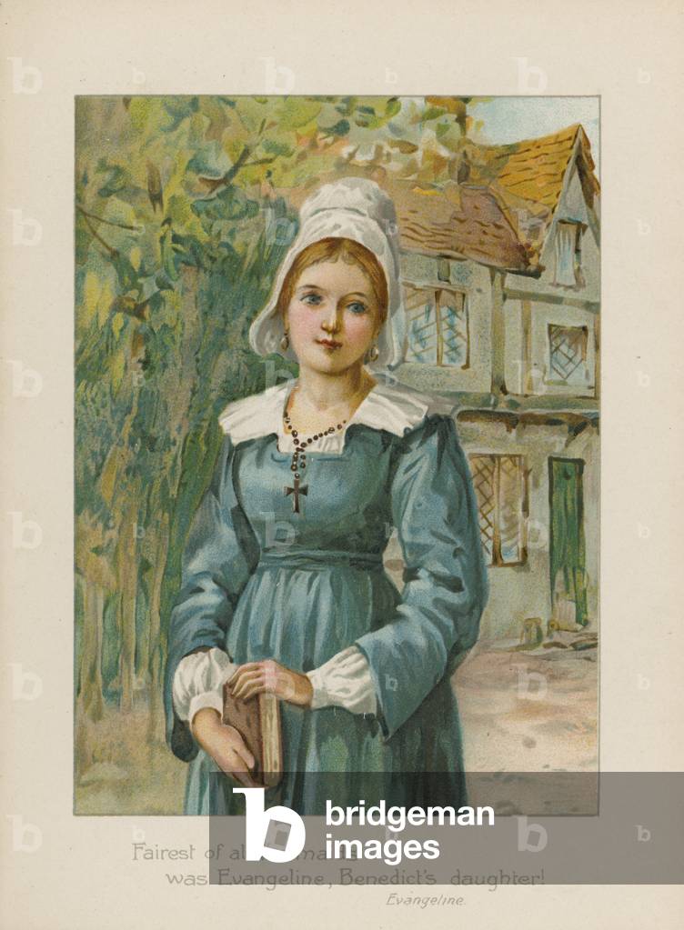 La più bella di tutte le domestiche era Evangeline, figlia di Benedetto (cromolito)