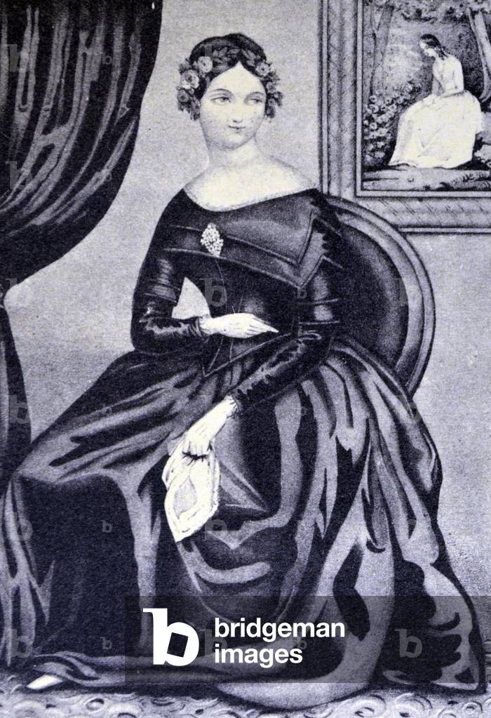 Immagine di Stampa "Illustrazione di Currier & Ives del XIX secolo. Julia" di J.M. Currier, b/w