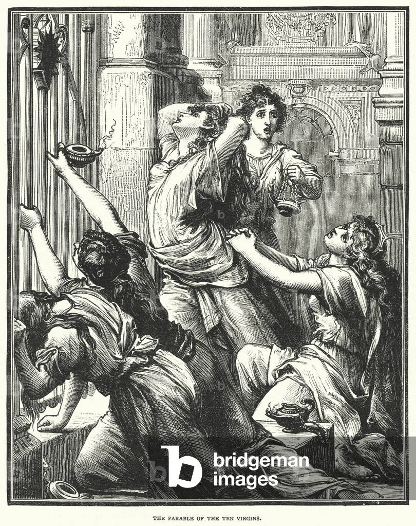 The Parable of the Ten Virgins (engraving) by English Artist