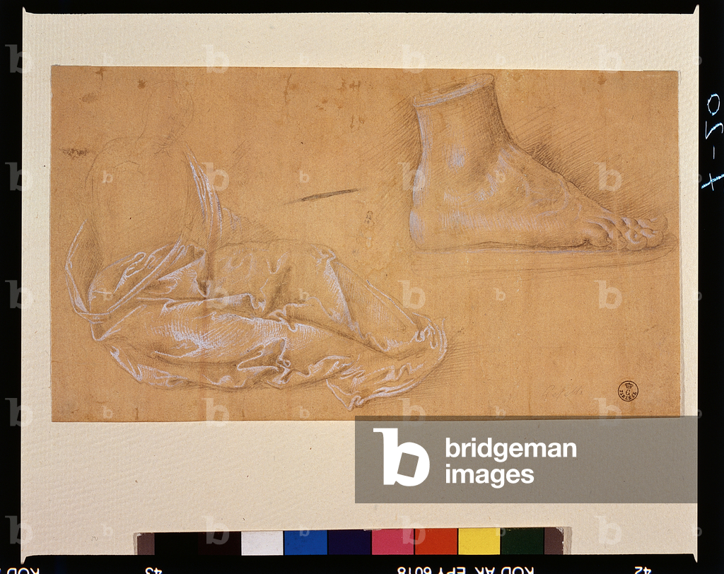 Drapery and foot study (drawing)