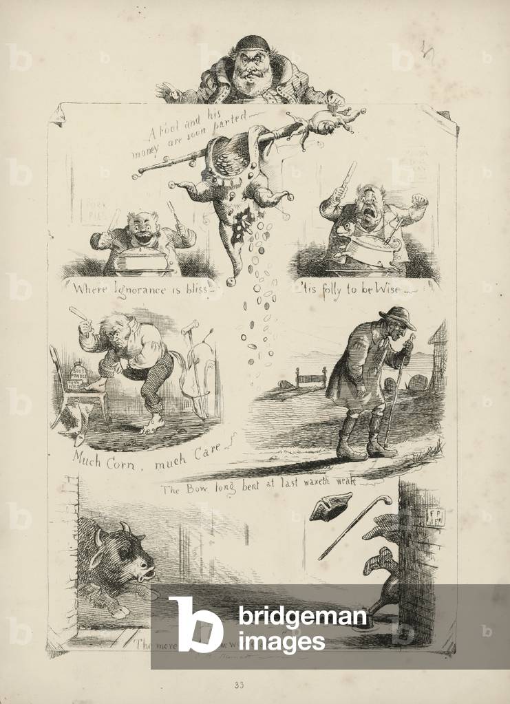 Image de Gravure représentant Page tirée des Proverbes avec images de Charles H Bennett 1801 par Charles Henry