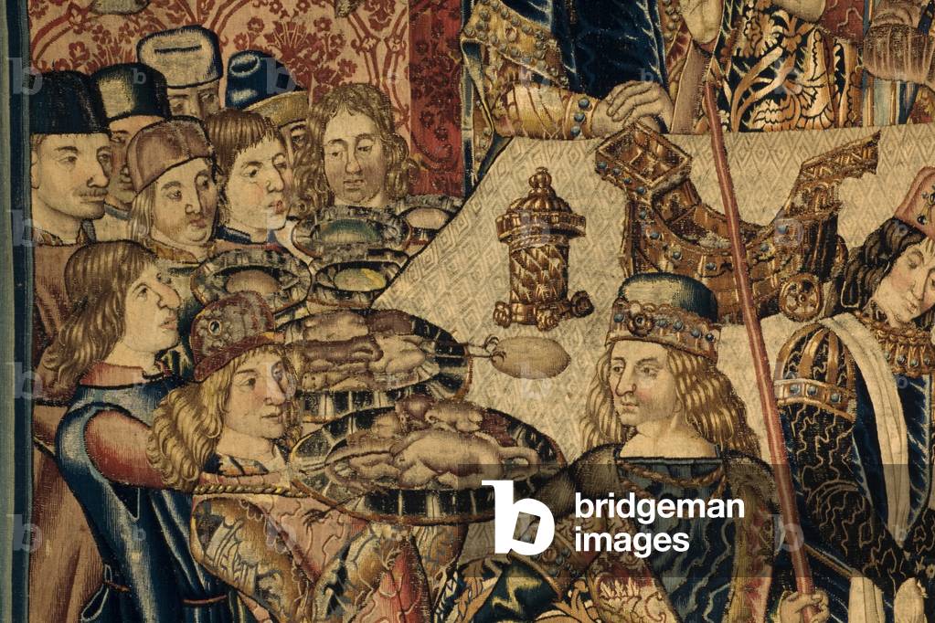 Cattedrale (La Seo, Catedral del Salvador de Zaragoza). Il museo degli arazzi. arazzo fiammingo. Ester e Assue