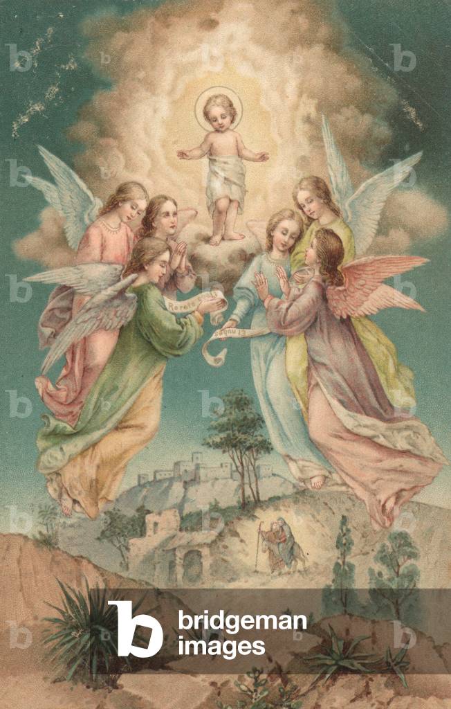 Britische Weihnachtskarte (Farbe litho)