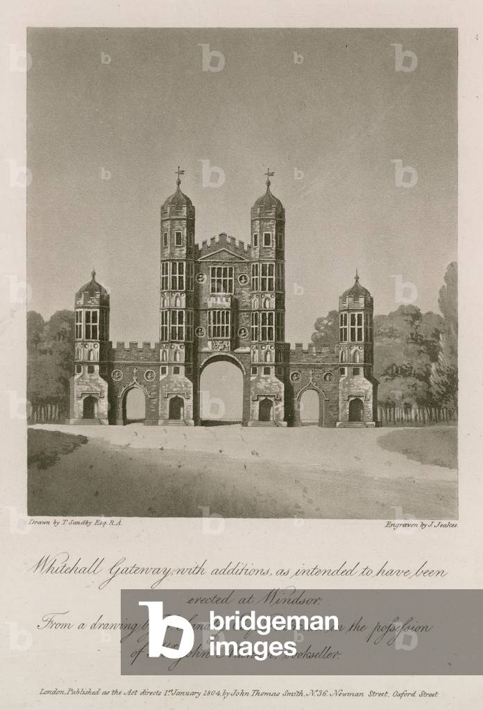 "Whitehall Gateway (Gravur)" von Thomas Sandby, b/w