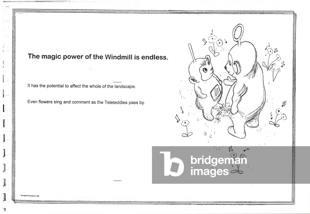 Image of Print depicting Teletubbies (print) by Jonathan Hills, b/w