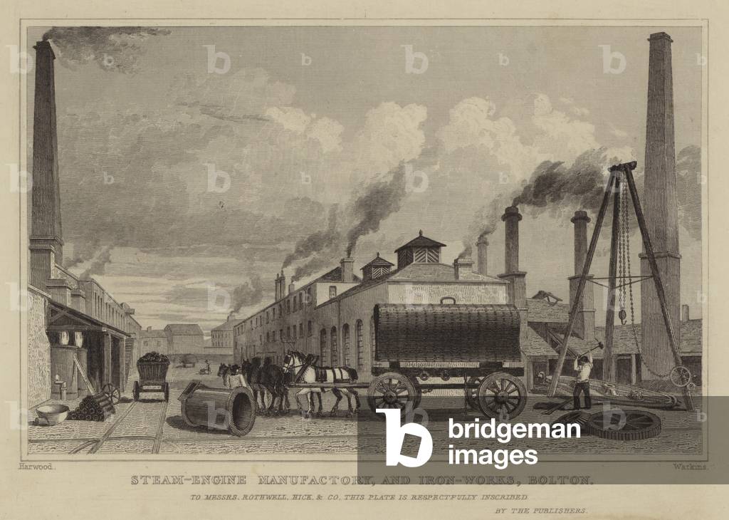 Manufacture de moteurs à vapeur et ferronnages 1801 par English School