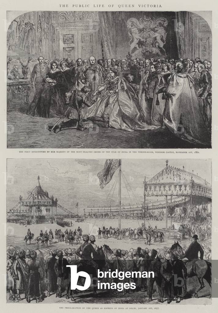 Immagine di Stampa "il pubblico vita di regina victoria litho" 1901 di Charles Robinson