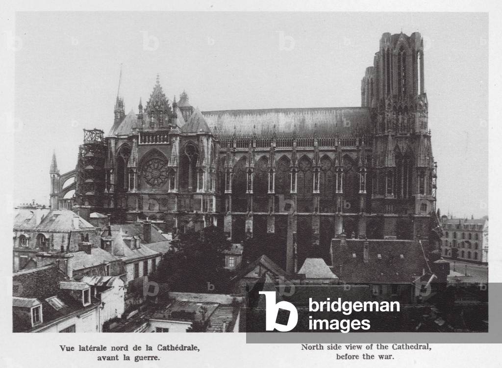 Image of Photography depicting North side view of the Cathedral 1918 by French Photographer