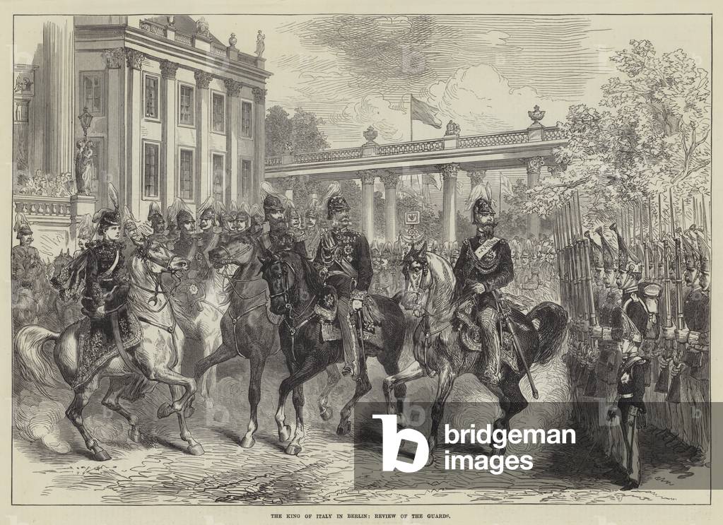 "Der König von Italien in Berlin" 1873 von English School, b/w