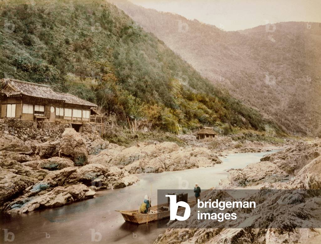 Image of Hozugawa river Kyoto by Japanese Photographer, (19th century)