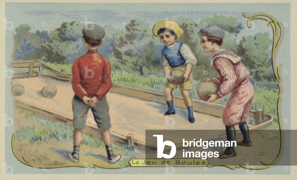 "Gioco di bocce (cromolito)" 1801 di French School